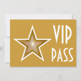 Invitación al oro de la estrella dorada 'VIP PASS'