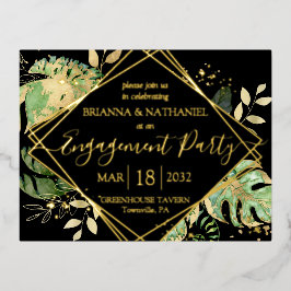 Invitación al oro del partido de compromiso tropic