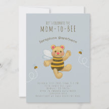 Invitación al oso de abeja de burbuja amarilla