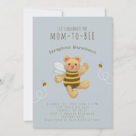 Invitación al oso de abeja de burbuja amarilla