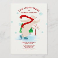 Invitación al oso polar para patinar sobre hielo