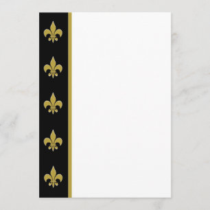Invitación al panel Flor de Lis negra y dorada
