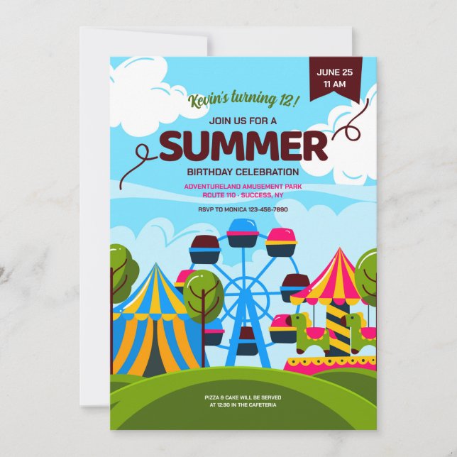 Invitación al Parque de Diversiones Adventureland (Anverso)