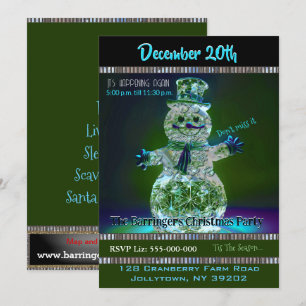 Invitación al partido anual de Navidades Snowman S