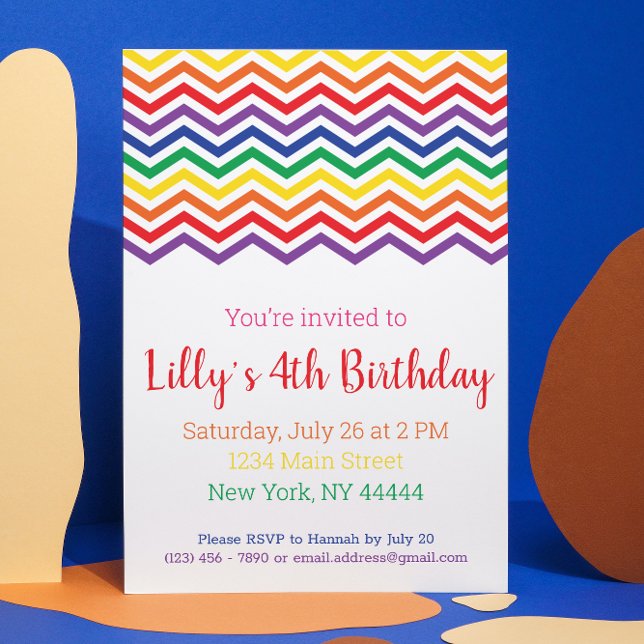 Invitación al partido Arcoiris Chevron, cumpleaños (Subido por el creador)