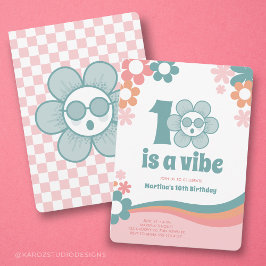 Invitación al partido Chica Retro 10 de Cumpleaños