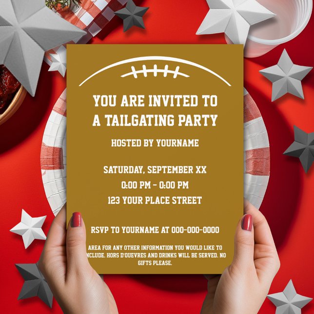 Invitación al partido de adaptación al fútbol (Tailgating Party Invitation)