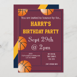 Invitación al partido de baloncesto editable