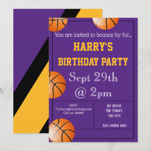 Invitación al partido de baloncesto editable