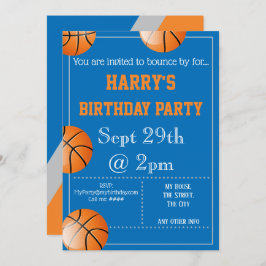 Invitación al partido de baloncesto editable