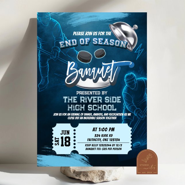 Invitación al partido de banquetes Neon Hockey End (Subido por el creador)