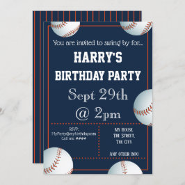 Invitación al partido de béisbol editable