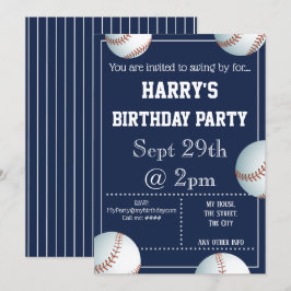 Invitación al partido de béisbol editable