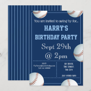 Invitación al partido de béisbol editable