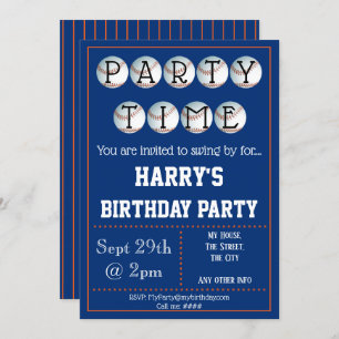 Invitación al partido de béisbol editable