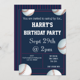 Invitación al partido de béisbol editable