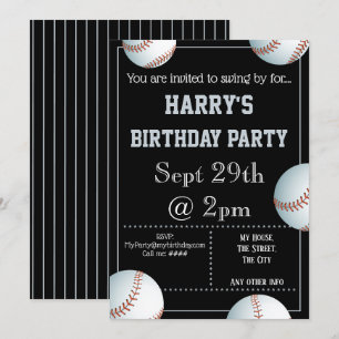 Invitación al partido de béisbol editable