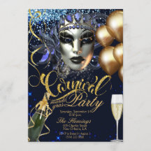 invitación al partido de carnaval Mardi gras