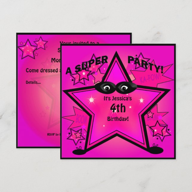 Invitación al partido de Chicas de cumpleaños de s (Anverso / Reverso)