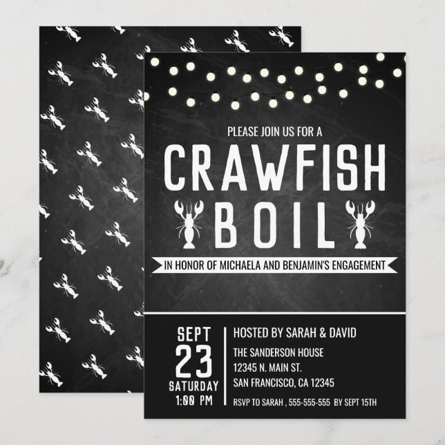 Invitación al partido de compromiso Crawfish Boil  (Anverso / Reverso)