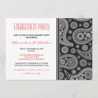 Invitación al partido de compromiso Henna Paisley 