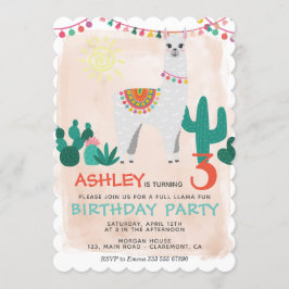 Invitación al partido de cumpleaños Llama