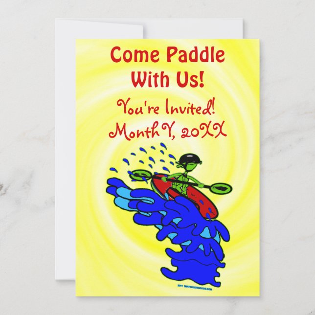 Invitación al partido de diversión Kayak Paddle (Anverso)