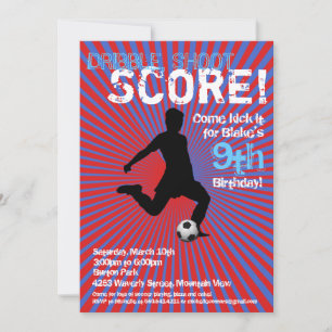 Invitación al partido de fútbol - Chico, rojo y az