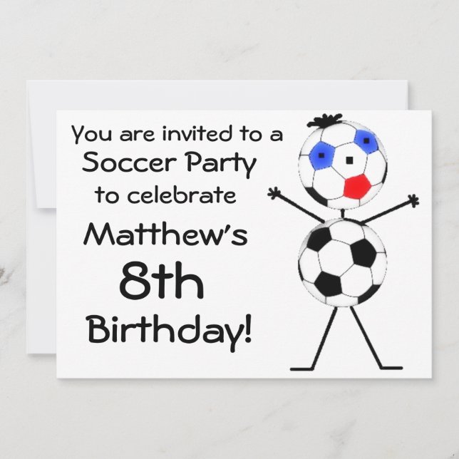 Invitación al partido de fútbol de cumpleaños (Anverso)