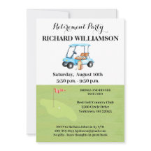 Invitación al partido de golf Fiesta de Jubilación