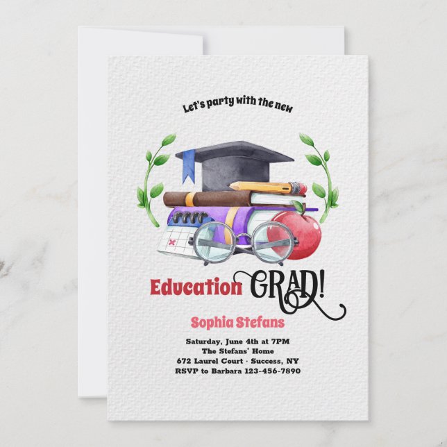 Invitación al partido de graduación de educación (Anverso)