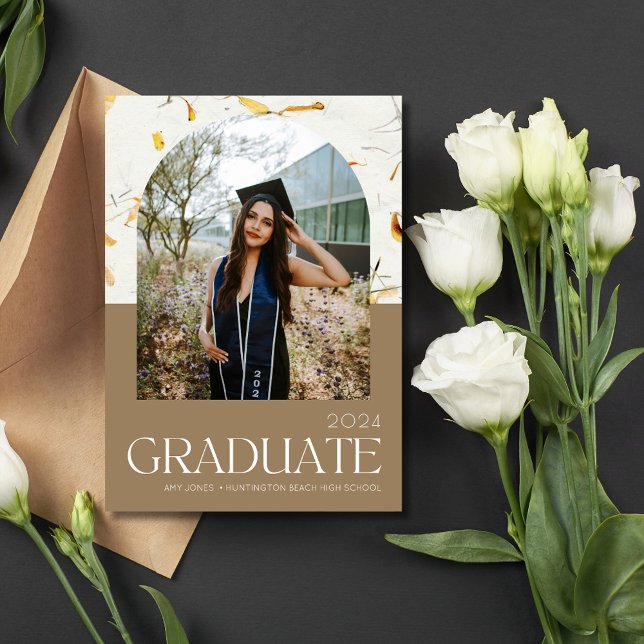 Invitación al Partido de Graduación de Foto de Arc (High School Arch Photo Graduation Party Invite)