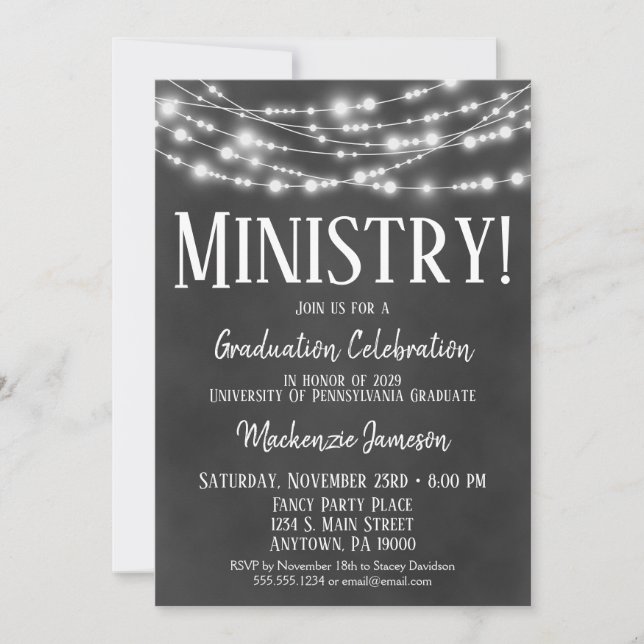 Invitación al partido de graduación del Ministerio (Anverso)