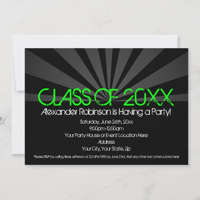 Invitación al partido de graduación Green Spotligh (Anverso)