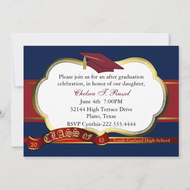 Invitación al Partido de Graduación Roja, Blanca y (Anverso)