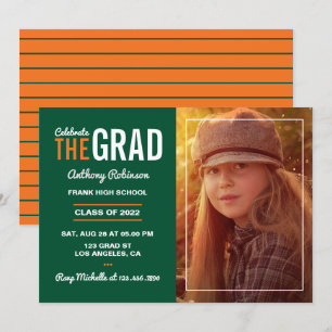 Invitación al Partido de Graduación Verde y naranj