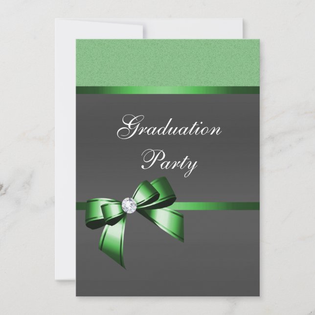 Invitación al partido de graduación verde y negro  (Anverso)