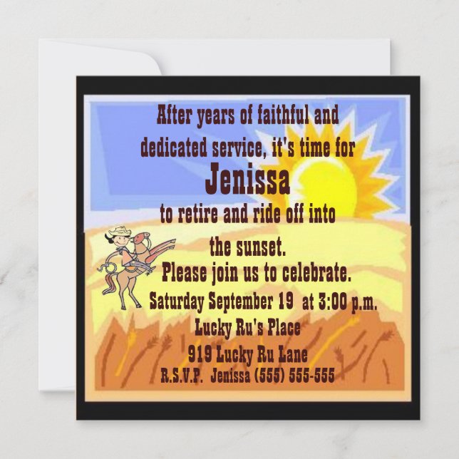 Invitación al Partido de Jubilación de Novias (Anverso)