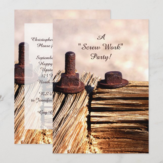 Invitación al Partido de Jubilación, Funny, Trabaj (Anverso / Reverso)