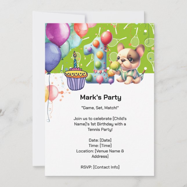 Invitación al partido de los primeros cumpleaños (Anverso)