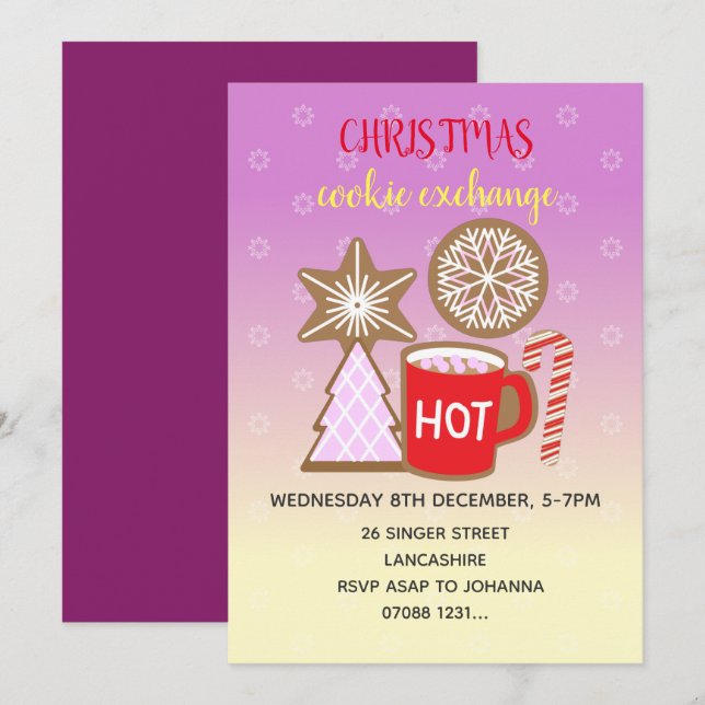 Invitación al partido de Navidades de Hot Mug de C (Anverso / Reverso)