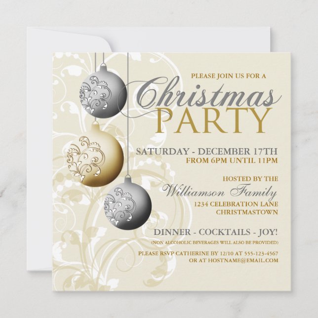 Invitación al partido de Navidades festivos (Anverso)