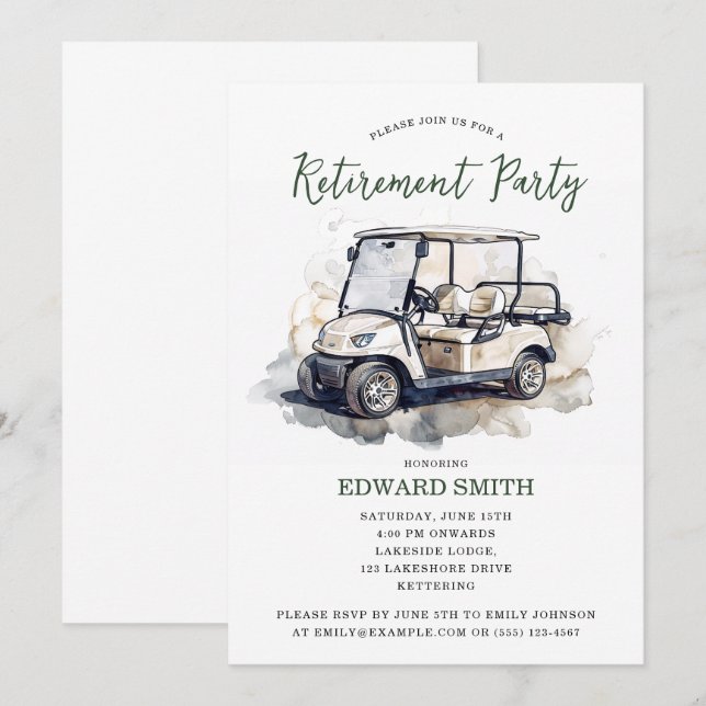 Invitación al partido de retiro de golf (Anverso / Reverso)