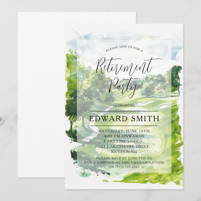 Invitación al partido de retiro de golf (Anverso / Reverso)
