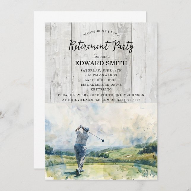 Invitación al partido de retiro de golf