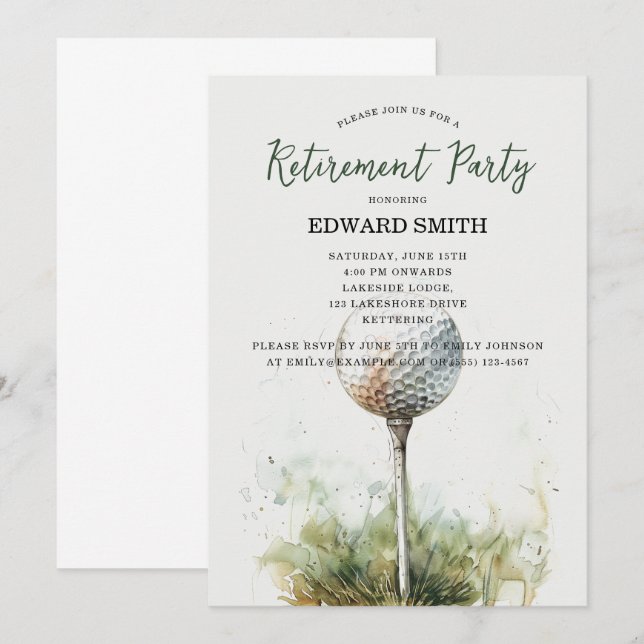 Invitación al partido de retiro de golf (Anverso / Reverso)
