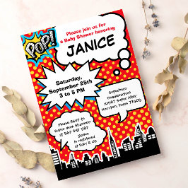 Invitación al partido de superhéroes Baby Shower