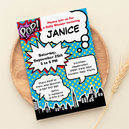 Invitación al partido de superhéroes Baby Shower