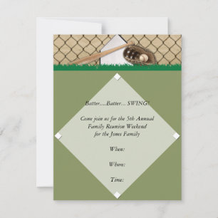 Invitación al partido del diamante de béisbol