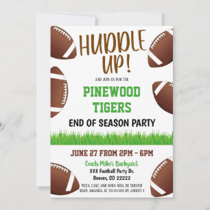 Invitación al partido del equipo de fútbol de Hudd